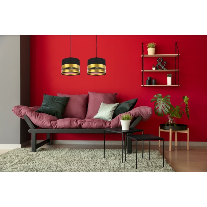 Висящ полилей MILO 2xE27/60W/230V златист/черен