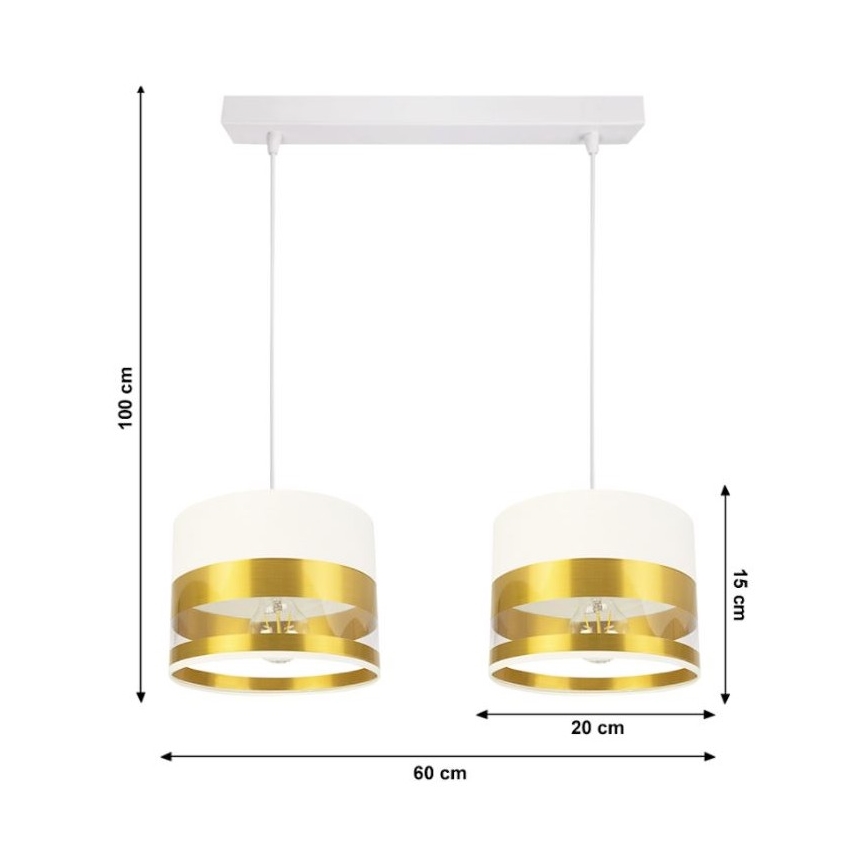 Висящ полилей MILO 2xE27/60W/230V златист