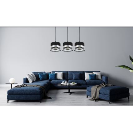 Висящ полилей MILO 3xE27/60W/230V сребрист/черен