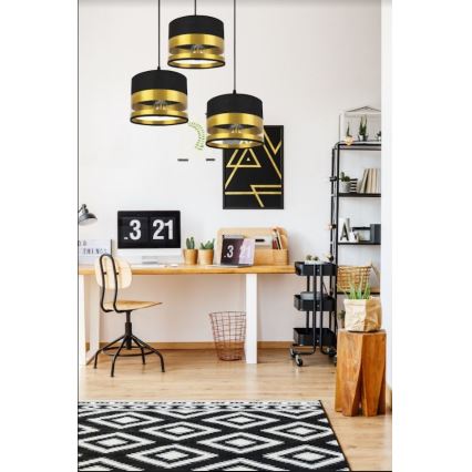 Висящ полилей MILO 3xE27/60W/230V златист/черен