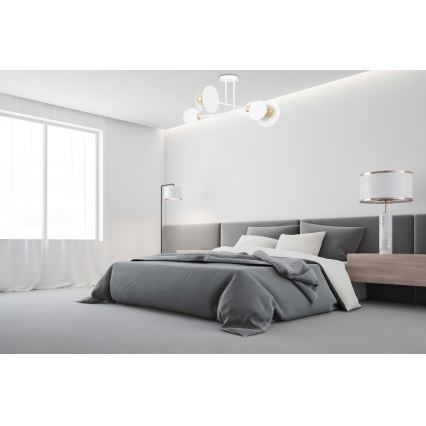 Висящ полилей MINERVA 2xE27/15W + 2xE14/10W/230V бял