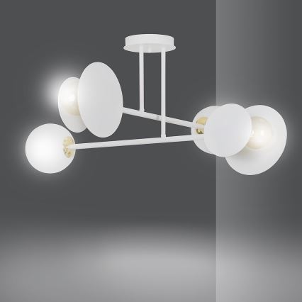 Висящ полилей MINERVA 2xE27/15W + 2xE14/10W/230V бял