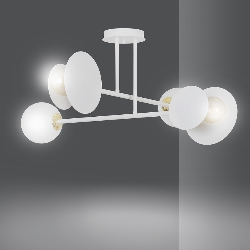 Висящ полилей MINERVA 2xE27/15W + 2xE14/10W/230V бял