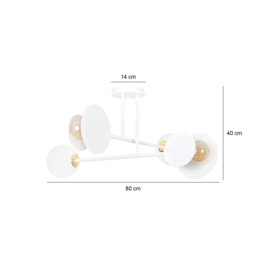 Висящ полилей MINERVA 2xE27/15W + 2xE14/10W/230V бял