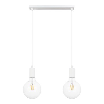 Висящ полилей MIROS 2xE27/60W/230V бял