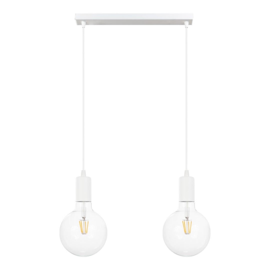 Висящ полилей MIROS 2xE27/60W/230V бял