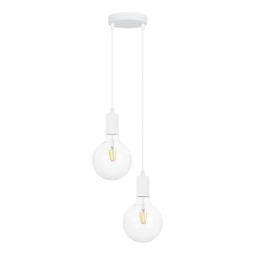 Висящ полилей MIROS 2xE27/60W/230V кръгъл бял