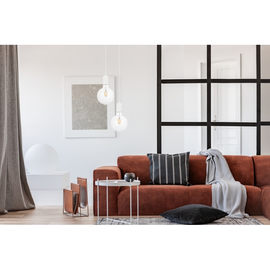 Висящ полилей MIROS 2xE27/60W/230V кръгъл бял