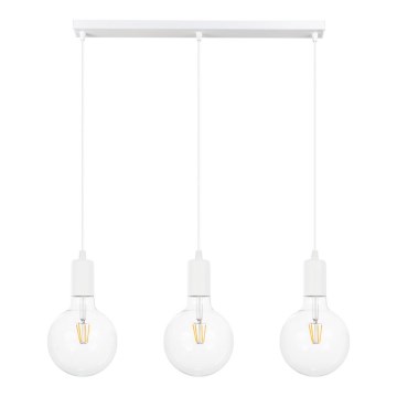 Висящ полилей MIROS 3xE27/60W/230V бял