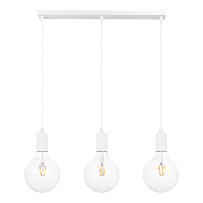 Висящ полилей MIROS 3xE27/60W/230V бял