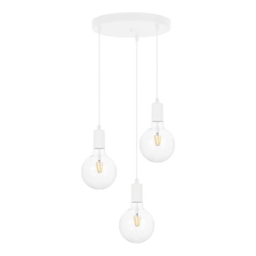 Висящ полилей MIROS 3xE27/60W/230V кръгъл бял