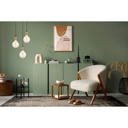 Висящ полилей MIROS 3xE27/60W/230V кръгъл черен/златист