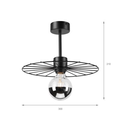 Висящ полилей MONTANA 1xE27/15W/230V Ø 30 cm черен