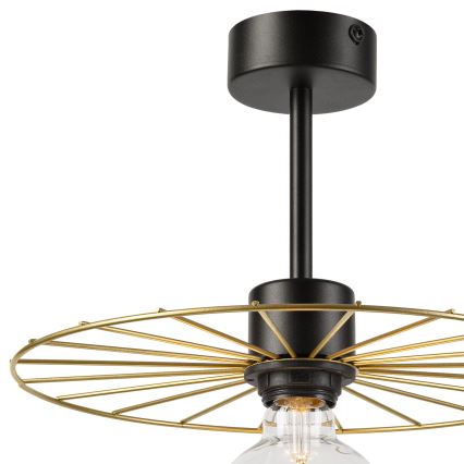 Висящ полилей MONTANA 1xE27/15W/230V Ø 30 cm златист/черен