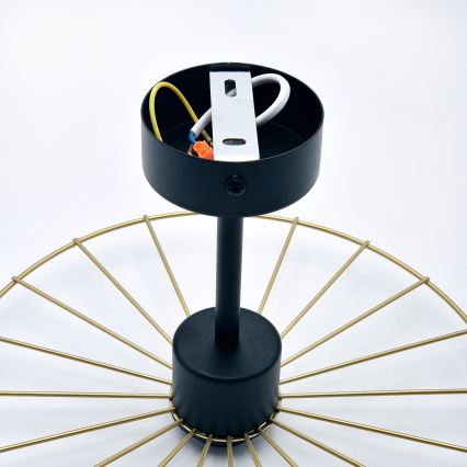 Висящ полилей MONTANA 1xE27/15W/230V Ø 30 cm златист/черен