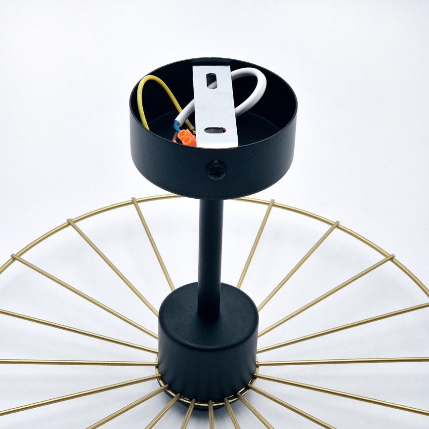 Висящ полилей MONTANA 1xE27/15W/230V Ø 30 cm златист/черен