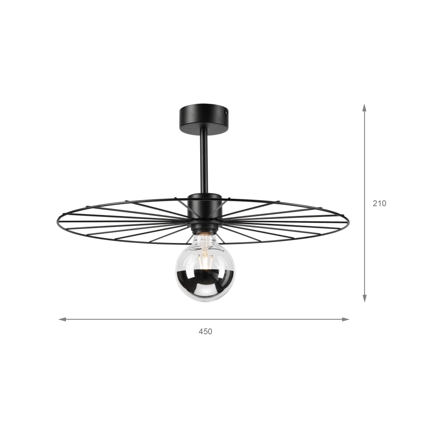 Висящ полилей MONTANA 1xE27/15W/230V Ø 45 cm черен