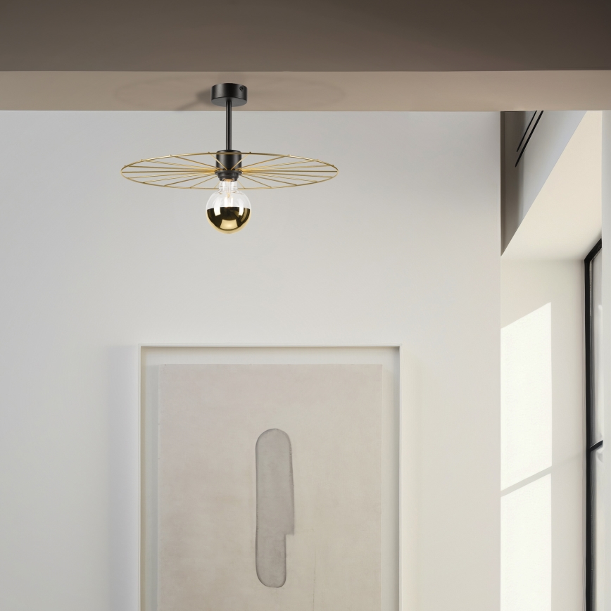 Висящ полилей MONTANA 1xE27/15W/230V Ø 45 cm златист/черен
