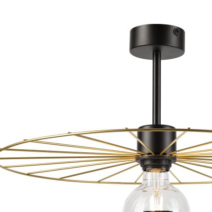 Висящ полилей MONTANA 1xE27/15W/230V Ø 45 cm златист/черен