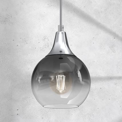 Висящ полилей MONTE 1xE27/60W/230V Ø 15 cм матов хром