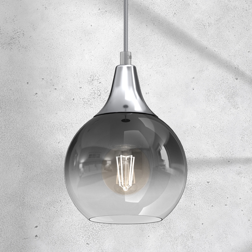 Висящ полилей MONTE 1xE27/60W/230V Ø 15 cм матов хром