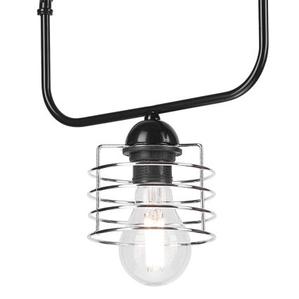 Висящ полилей MORGAN 1xE27/60W/230V черен/хром