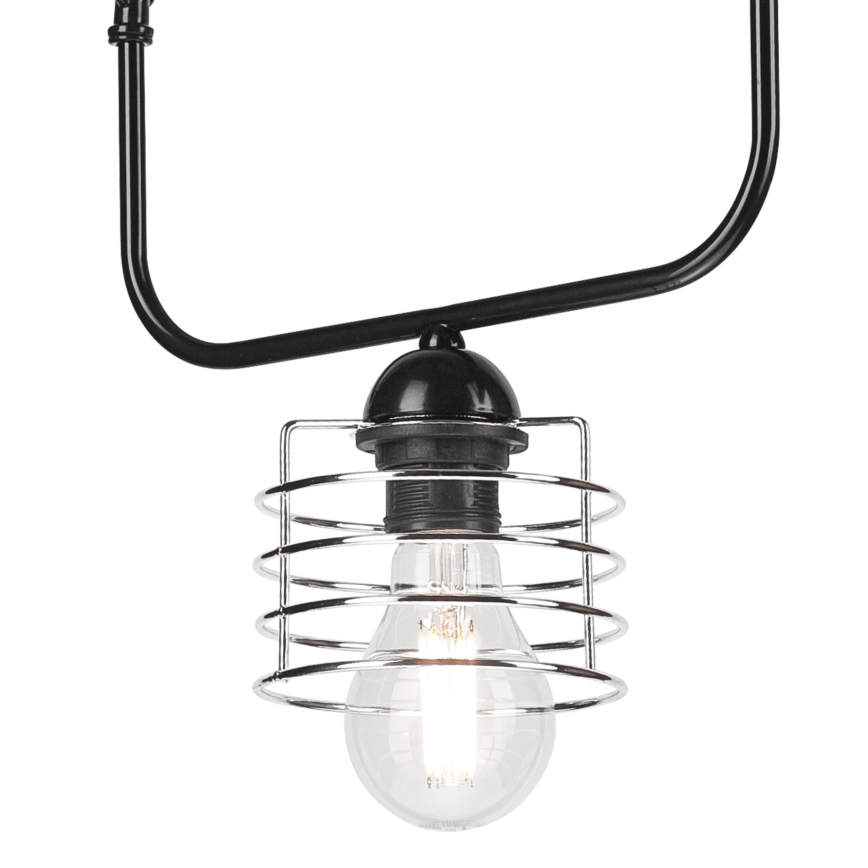 Висящ полилей MORGAN 1xE27/60W/230V черен/хром