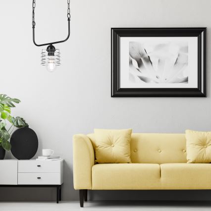 Висящ полилей MORGAN 1xE27/60W/230V черен/хром