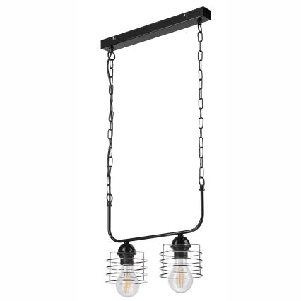 Висящ полилей MORGAN 2xE27/60W/230V черен/хром