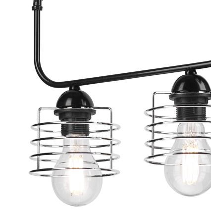 Висящ полилей MORGAN 3xE27/60W/230V черен/хром