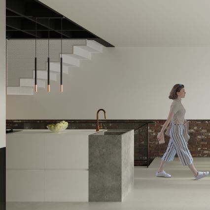 Висящ полилей MOSAIC 1xG9/12W/230V черен/мед