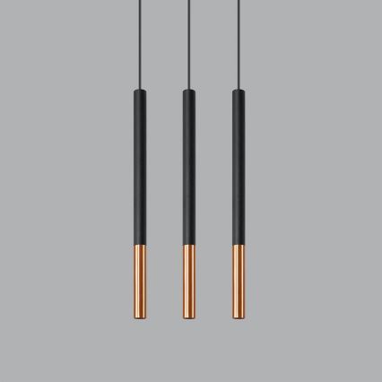Висящ полилей MOSAIC 3xG9/12W/230V черен/мед
