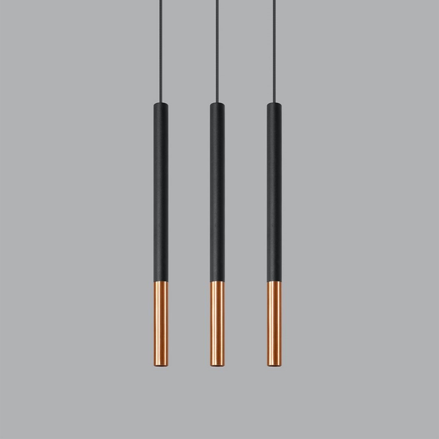 Висящ полилей MOSAIC 3xG9/12W/230V черен/мед