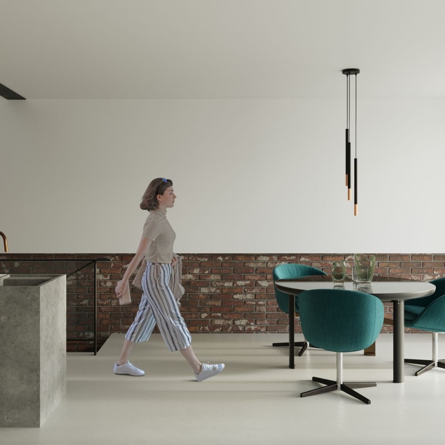 Висящ полилей MOSAIC 3xG9/12W/230V черен/мед