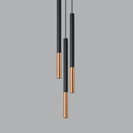 Висящ полилей MOSAIC 3xG9/12W/230V черен/мед