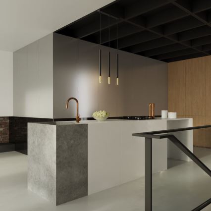 Висящ полилей MOSAIC 3xG9/12W/230V черен/златист