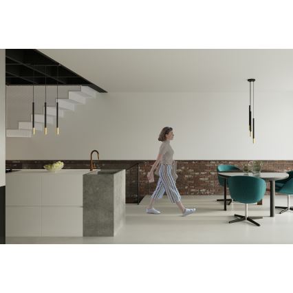 Висящ полилей MOSAIC 3xG9/12W/230V черен/златист