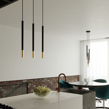 Висящ полилей MOSAIC 3xG9/12W/230V черен/златист