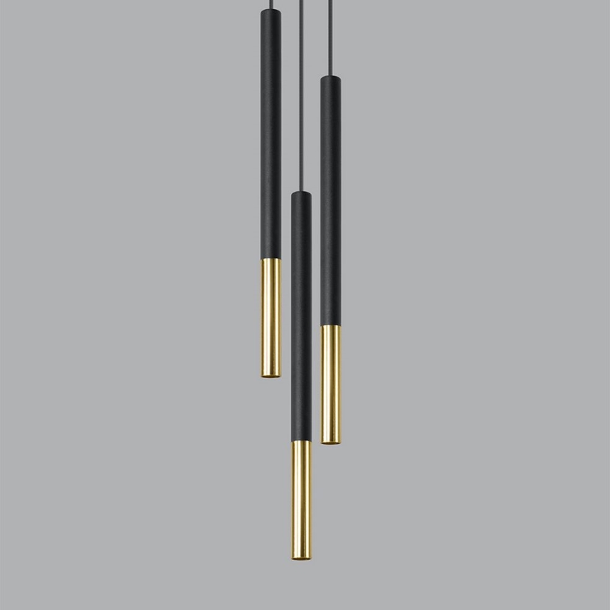 Висящ полилей MOSAIC 3xG9/12W/230V черен/златист