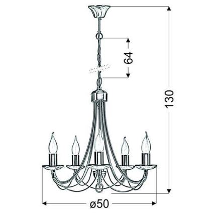 Висящ полилей MUZA 5xE14/40W/230V