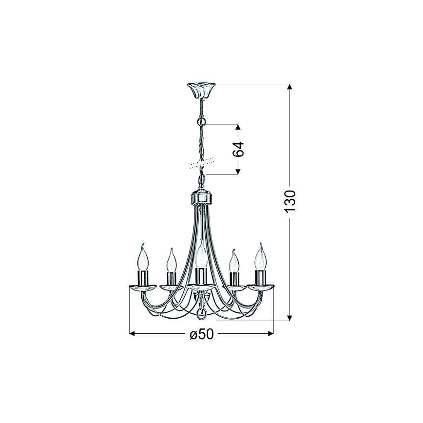 Висящ полилей MUZA 5xE14/40W/230V