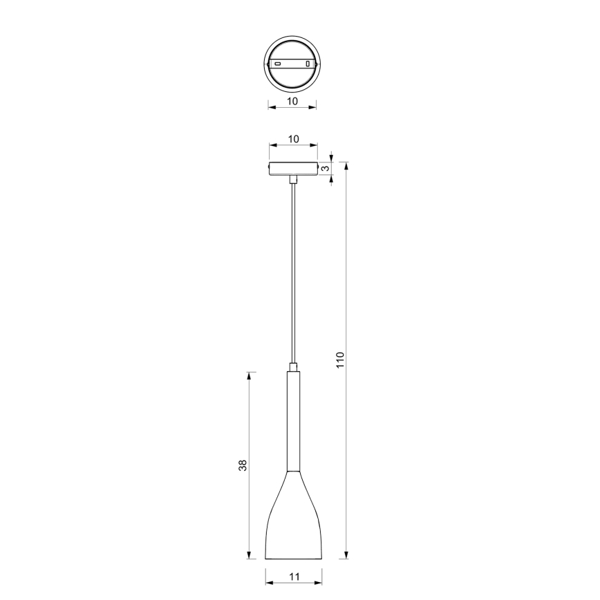 Висящ полилей MUZA NEW 1xE27/60W/230V черен