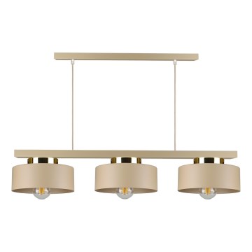 Висящ полилей на кабел IGNIA 3xE27/60W/230V бежов/златист