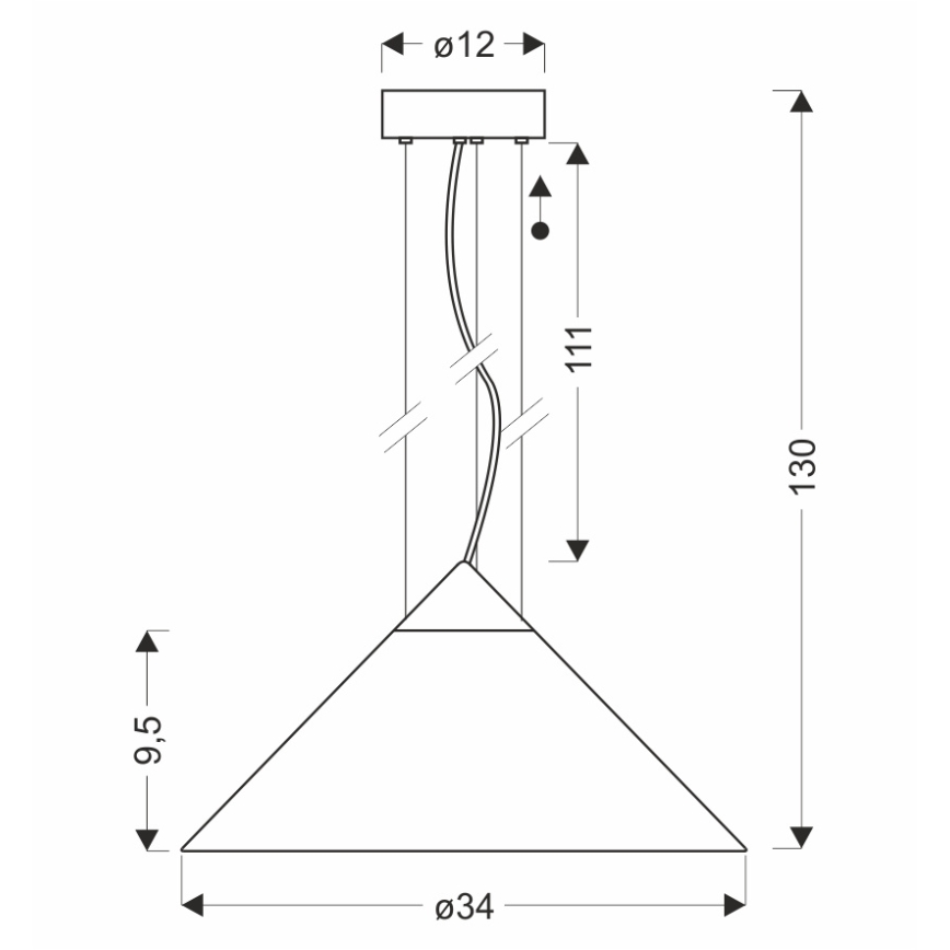 Висящ полилей на кабел PRESTO 1xGX53/10W/230V, диаметър 34 см, златист/димно сив