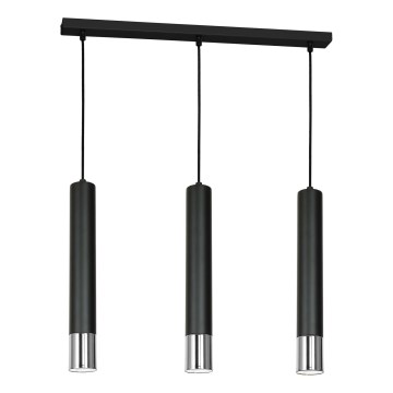 Висящ полилей NEST 3xGU10/8W/230V черен/лъскав хром