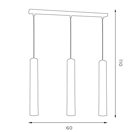 Висящ полилей NEST 3xGU10/8W/230V черен/лъскав хром