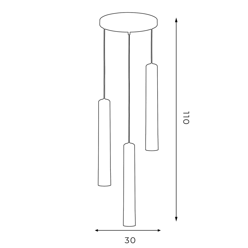 Висящ полилей NEST 3xGU10/8W/230V черен/лъскав хром