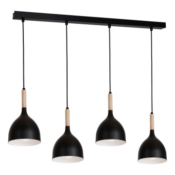 Висящ полилей NOAK WOOD 4xE27/60W/230V