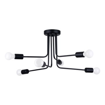 Висящ полилей NORAH 6xE27/15W/230V черен