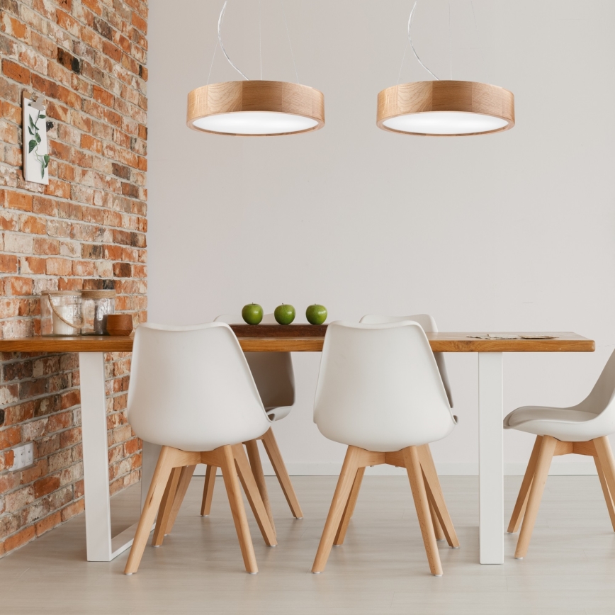 Висящ полилей OAK 2xE27/60W/230V дъб Ø 37 см